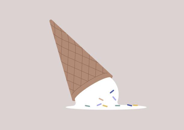 Ice cream cone dropped on the ground